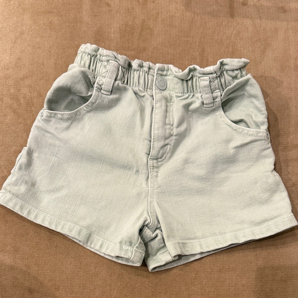 Zara Girls Light Wash Elastic Waist Denim Shorts (5years)